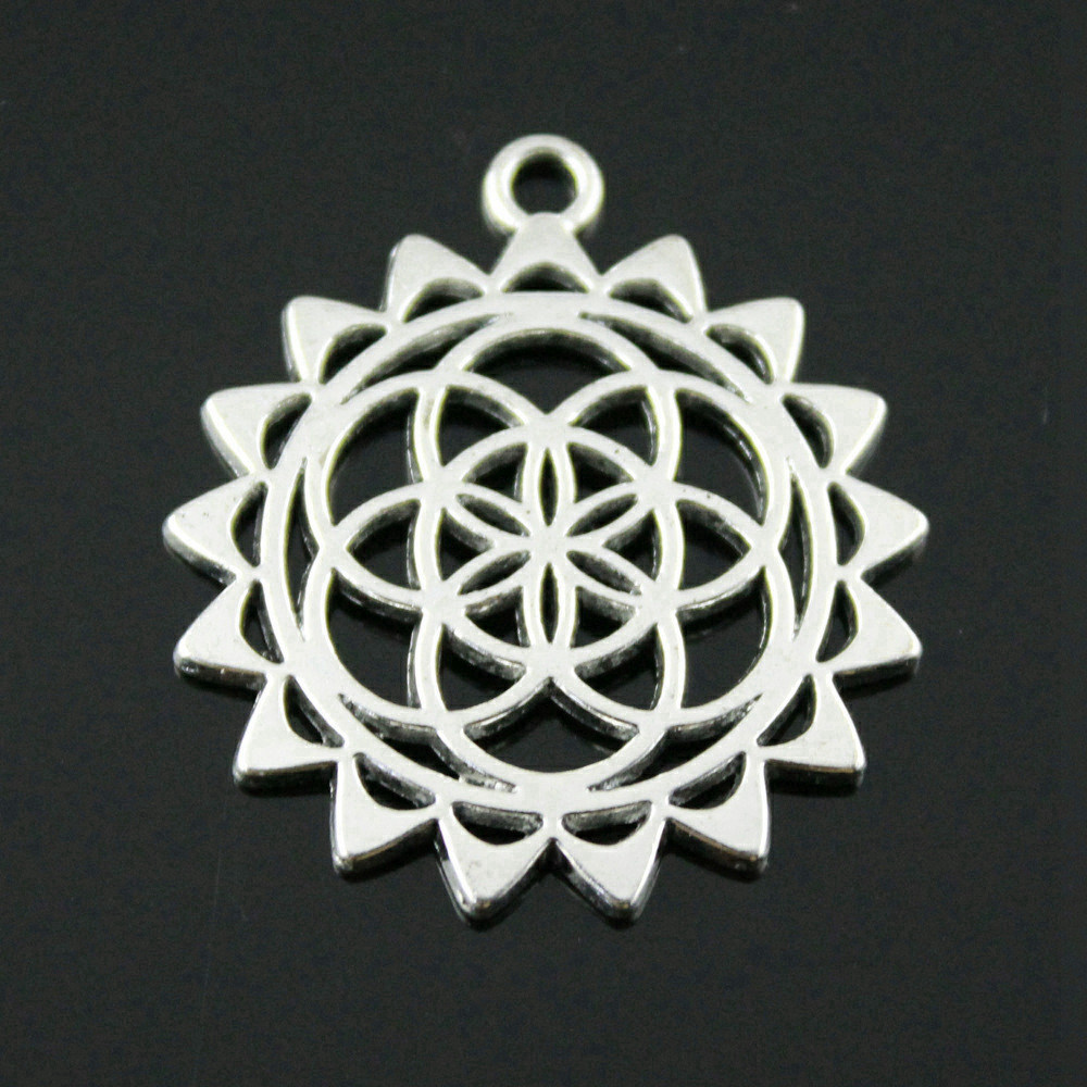 Ethnic Fashion Design - Boho Round Flower Of Life Charms