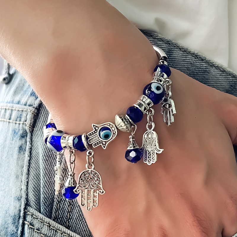 Ethnic Hand Palm Evil Eye Char - Ethnic Fashion Design 评论和价格