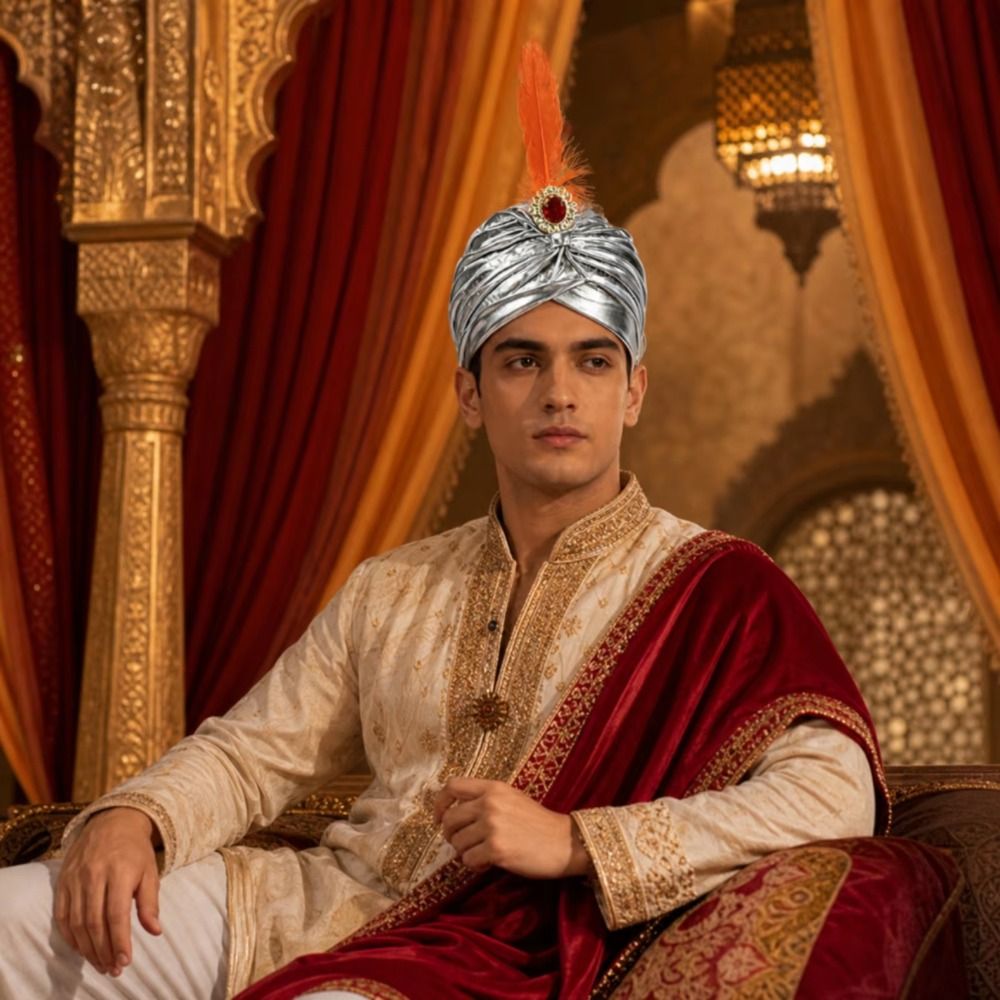 Dress Up Feather Turban Hat Ar - Ethnic Fashion India 评论和价格